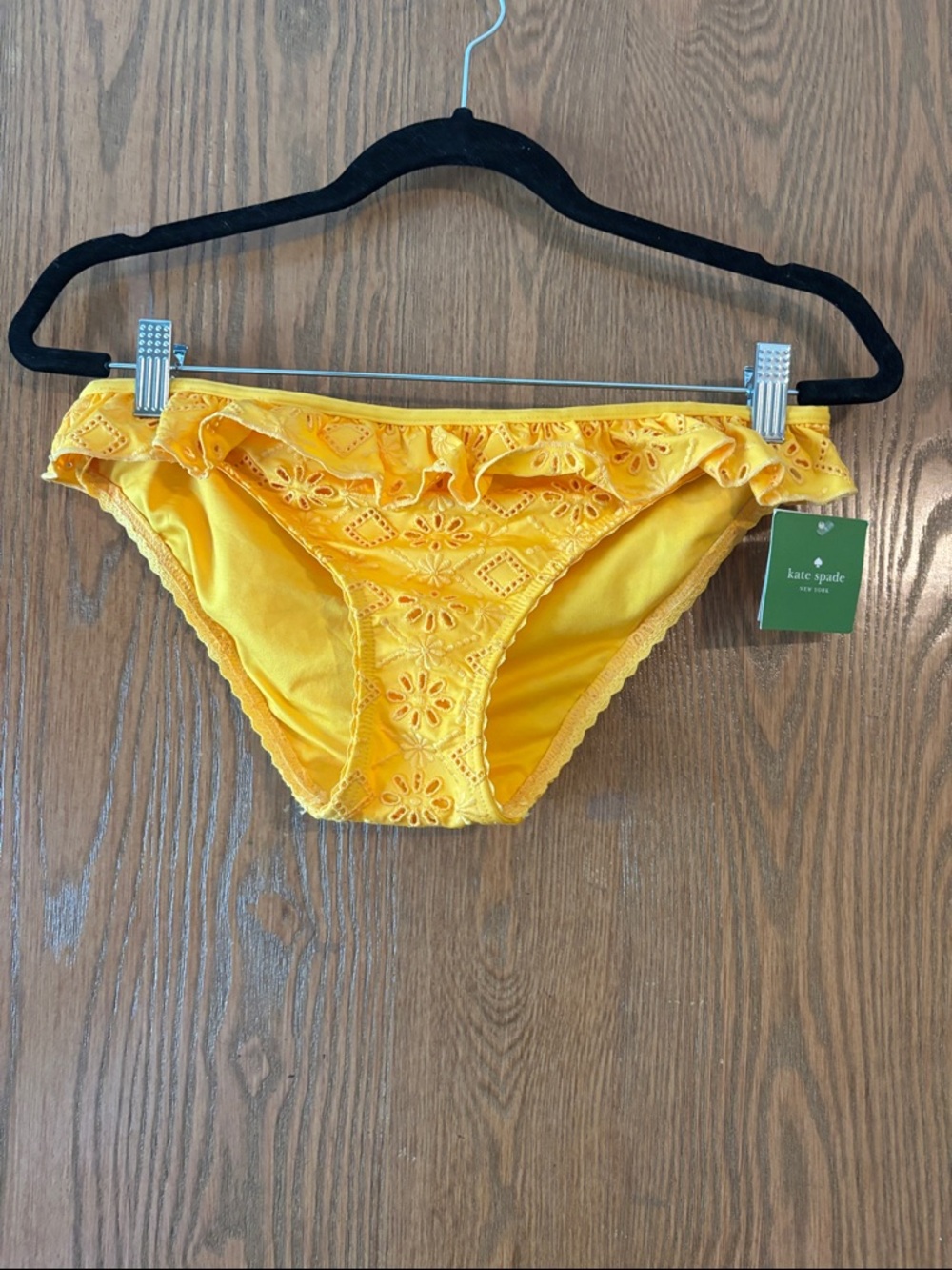 kate spade Bright Yellow Girls' Ruffle Eyelet Bikini Bottom
